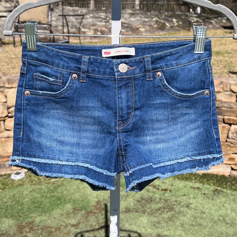 Levi's Denim Girls' Shorty Shorts Double Frayed Edges